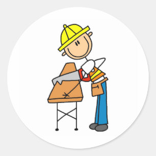 Sticker de la planche à scier pour ouvrier de cons