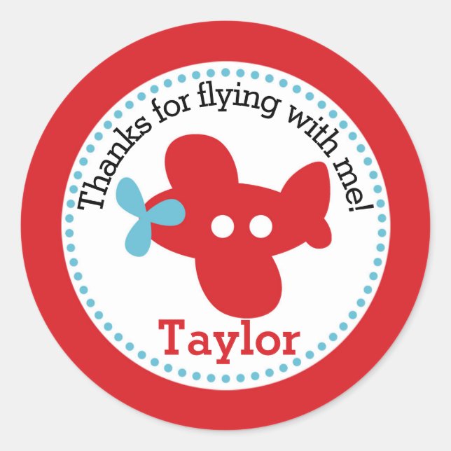 Sticker de la préférence d'avion (Boys Birthday Pa (Devant)