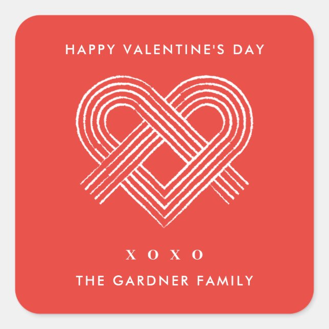 Sticker de la Saint Valentin de noeud de coeur - R (Devant)