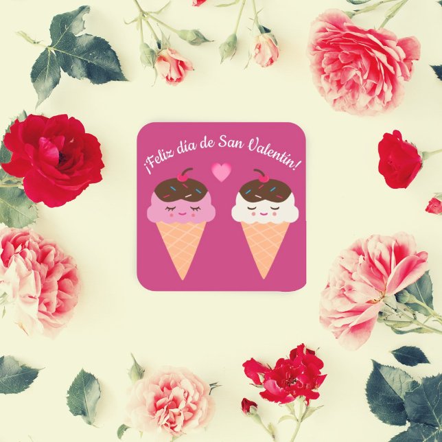 Sticker de la Saint Valentin espagnol avec crème g (Créateur téléchargé)
