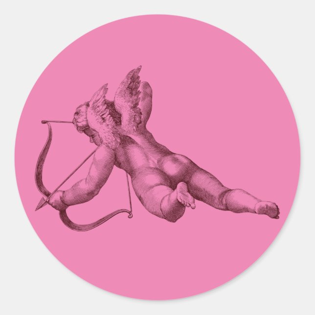 Sticker de la Saint Valentin Pink Cupid Angel (Devant)