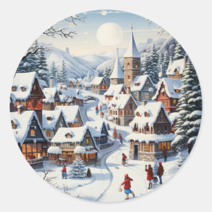 Sticker de la scène de Noël Winter Wonderland