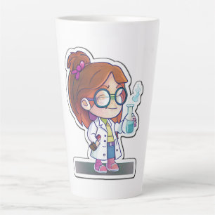Sticker de la scientifique fille Art Latte Mug