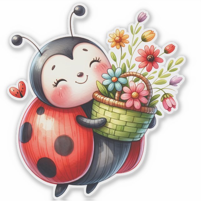 Sticker de Ladybug dans Love - Adorable Love Bug D (Devant)