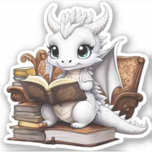 Sticker de lecture Dragon blanc