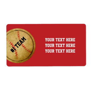 Sticker de l'équipe de baseball Vintage rouge étiq