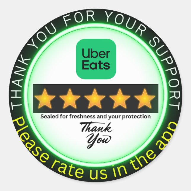 Sticker de livraison Uber Eats | Dashage de porte  (Devant)