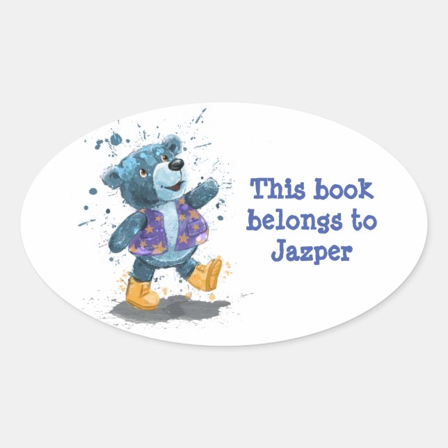 Sticker de livre personnalisé Teddy Bear Willie (Devant)