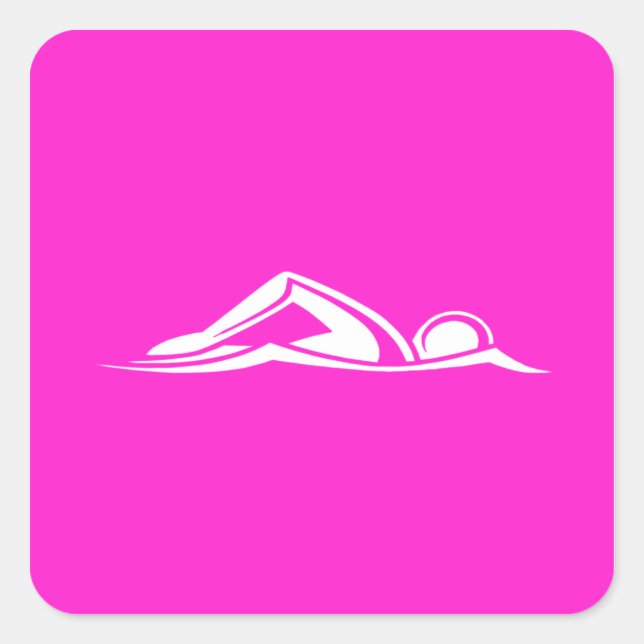 Sticker de logo de natation rose (Devant)