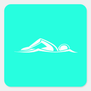 Sticker de logo de natation Turquoise