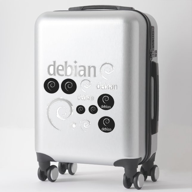 Sticker de logos Silver Debian Linux (Sur valise)