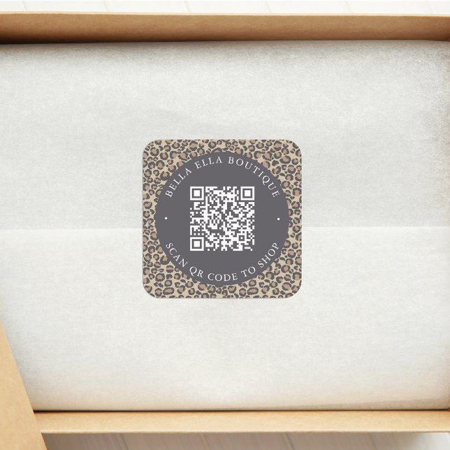 Sticker de magasin Leopard Custom QR Code (Créateur téléchargé)