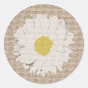 Sticker de marguerite inspirée par Burlap