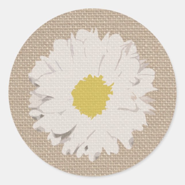 Sticker de marguerite inspirée par Burlap (Devant)