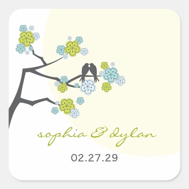 Sticker de mariage de printemps Inséparables de fl (Devant)