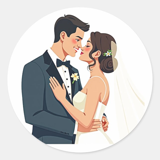 Sticker de mariage élégant (Devant)
