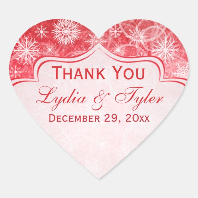Sticker de mariage favori pour flocon de neige rou (Devant)