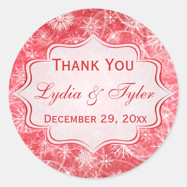 Sticker de mariage favori pour les flocons de neig (Devant)