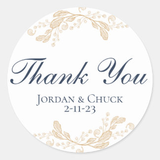 Sticker De Mariage Favoris De Feuille D'Or