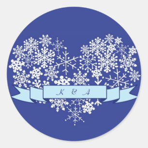 Sticker de mariage hivernal avec bannière