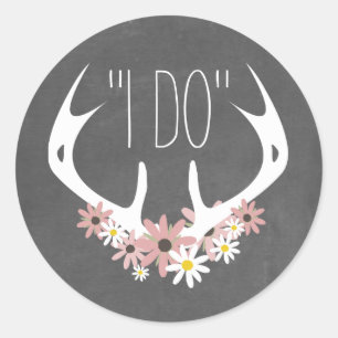 Sticker de mariage inspiré Floral Antlers