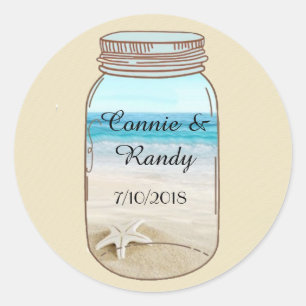 Sticker de mariage Mason Jar Beach