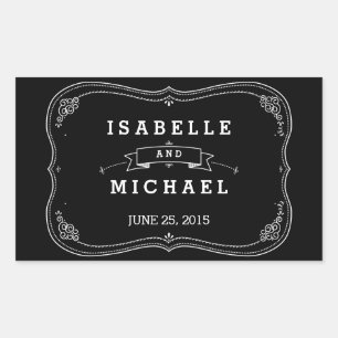 Sticker de mariage vintage Chalkboard fantaisie