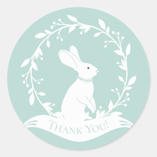 Sticker de Merci de Baby shower Bunny Favoriser (Devant)