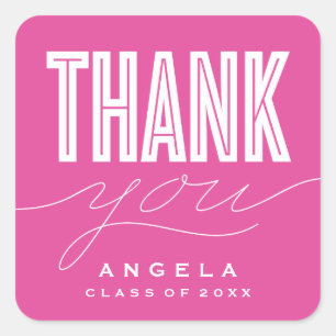 STICKER DE MERCI MODERNE ET GRAD SIMPLEMENT BOLD