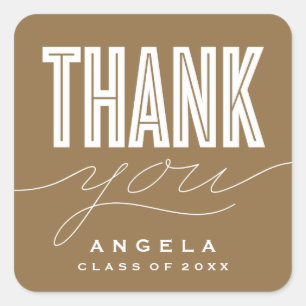 STICKER DE MERCI MODERNE ET GRAD SIMPLEMENT BOLD