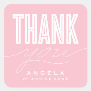 STICKER DE MERCI MODERNE ET GRAD SIMPLEMENT BOLD