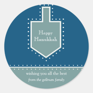 Sticker de message cadeau Dreidel Hanoukka