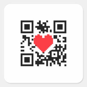 Sticker de message d'amour du coeur du code QR