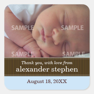 Sticker de message pour bébé Pinstripe Ribbon