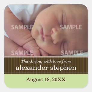 Sticker de message pour bébé Pinstripe Ribbon