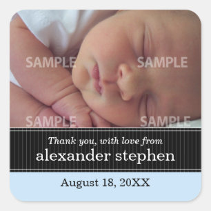 Sticker de message pour bébé Pinstripe Ribbon