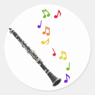 Sticker de musique colorée Clarinet
