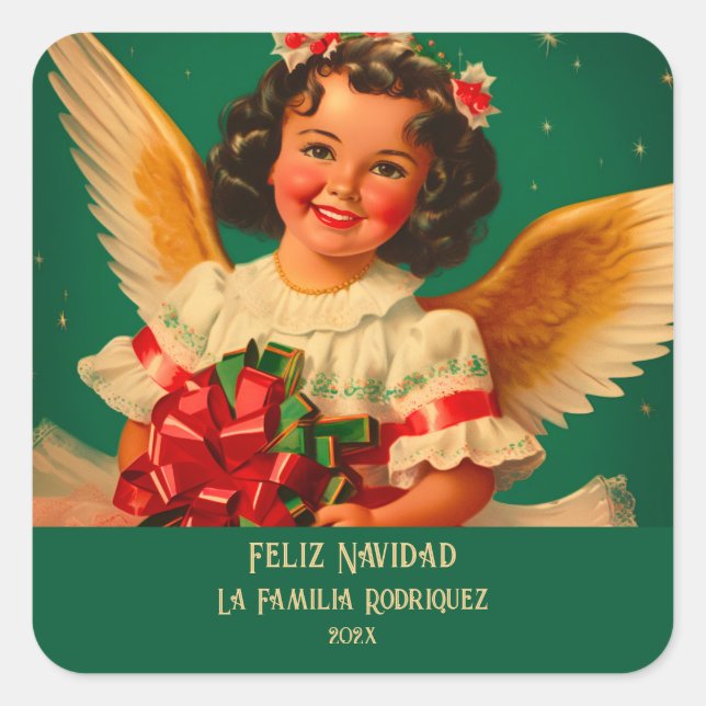 Sticker de Noël Angel "Feliz Navidad" (Devant)