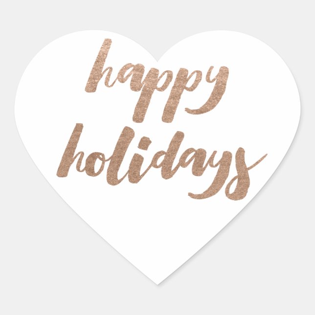 Sticker de Noël au coeur blanc de bronze (Devant)
