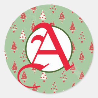 STICKER DE NOËL AVEC INITIALE PERSONNALISÉE