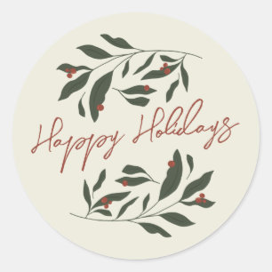 Sticker de Noël botanique flou