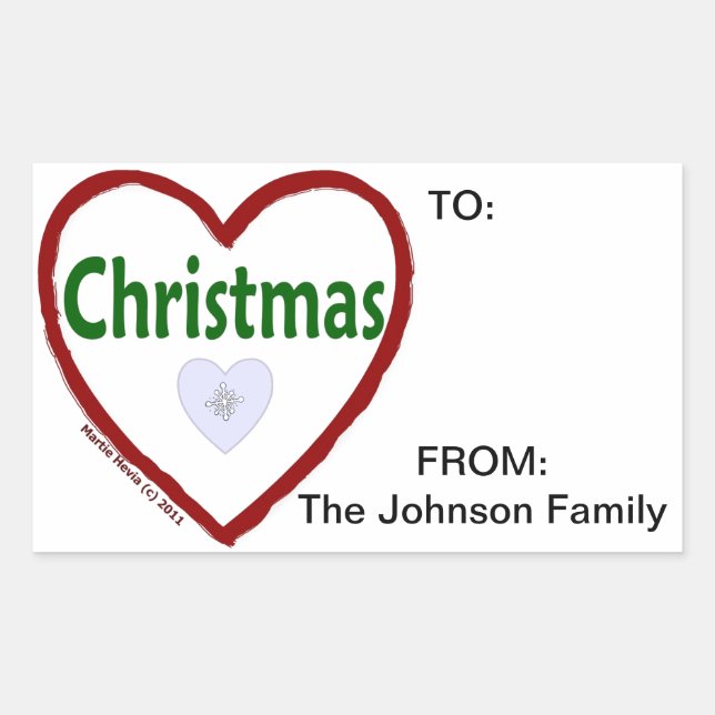Sticker de Noël d'amour (Devant)