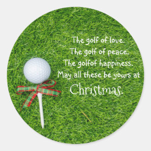 sticker de Noël de golf avec balle de golf et tee