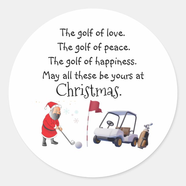 sticker de Noël de golf avec la bénédiction du Pèr (Devant)