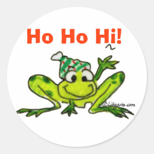 Sticker de Noël de grenouille à dessin