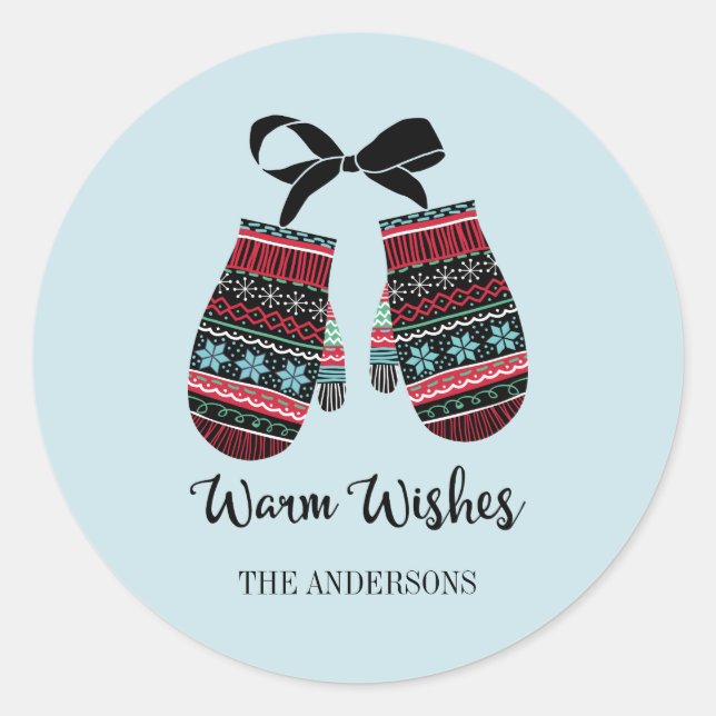 Sticker de Noël de Holiday Mittens (Devant)