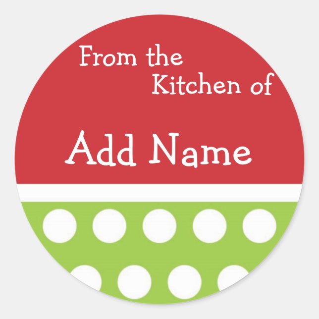 Sticker de Noël "De la cuisine de" (Devant)