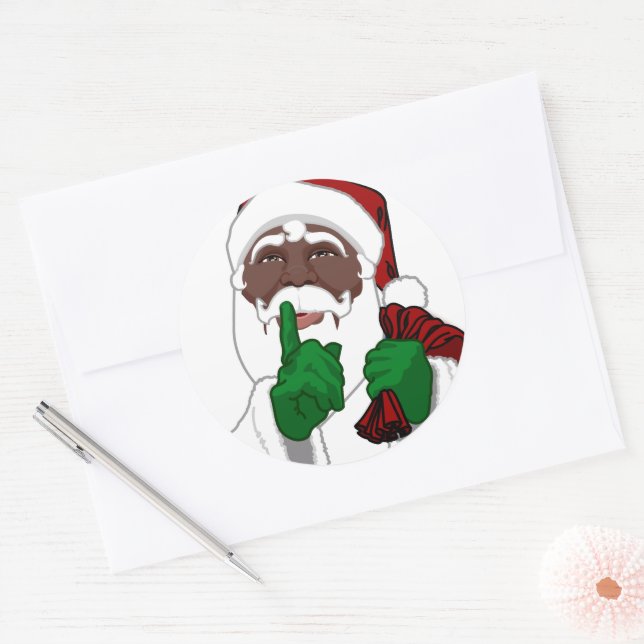 Sticker de Noël de Père Noël Noir Sticker Santa Cl (Enveloppe)