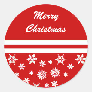 Sticker de Noël des flocons rouges