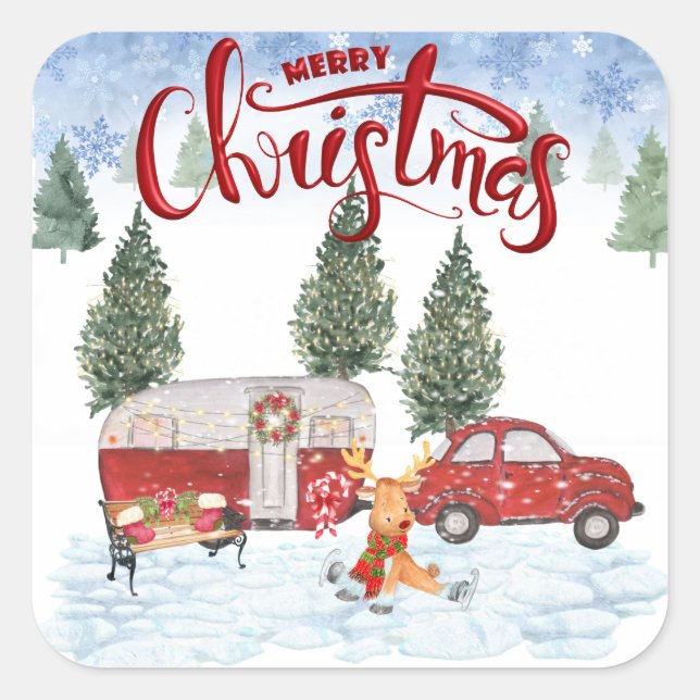 Sticker de Noël du camping (Devant)